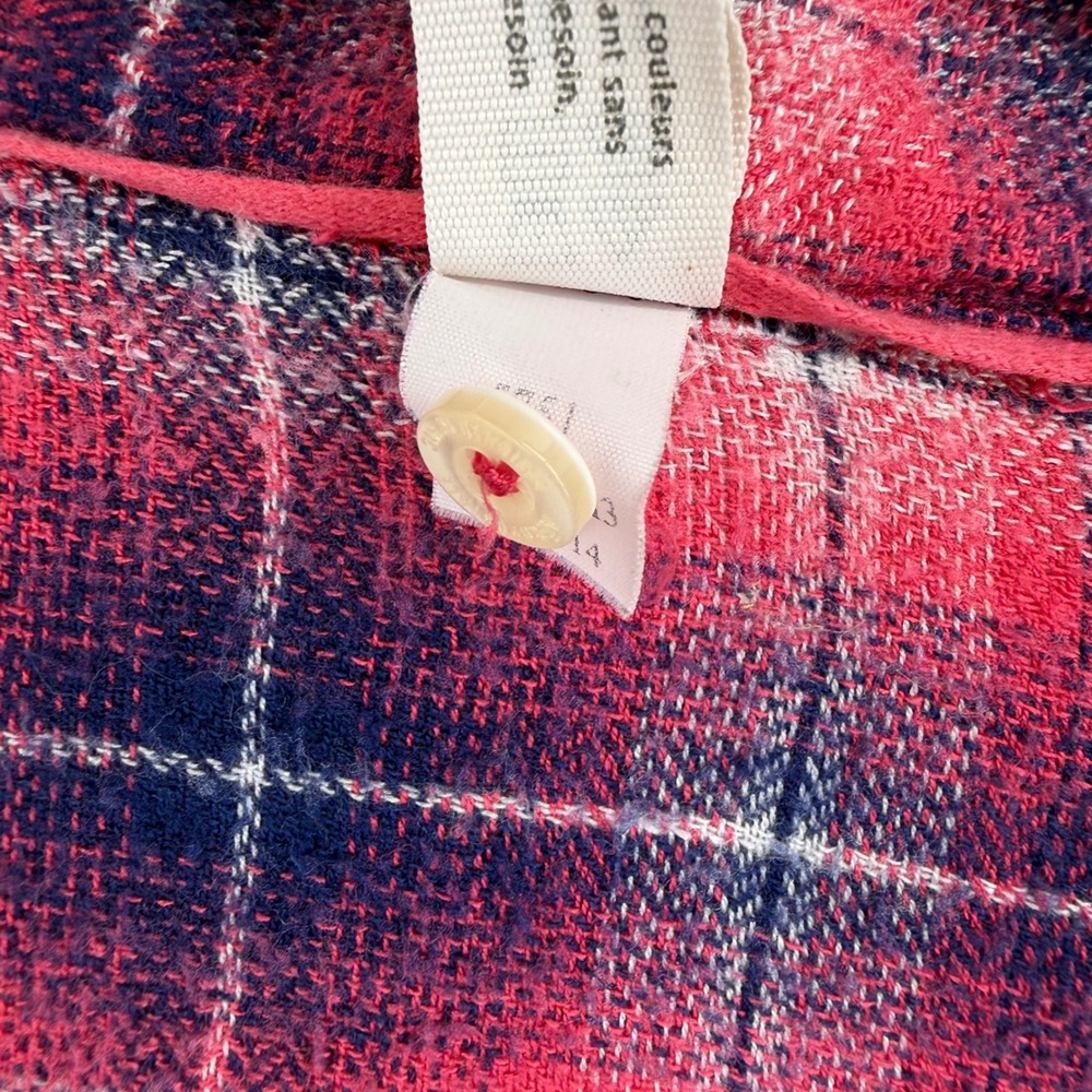 Aeropostale Pink Navy Blue Plaid Button Down Shirt Large Casual Long Sleeve Top - Picture 3 of 5